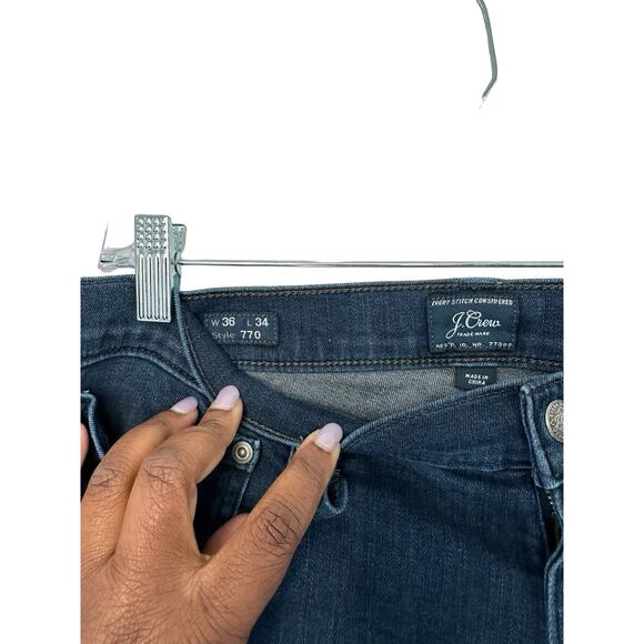 J.Crew Men's Medium Deep Lake Wash 770 Straight Fit Stretch Jean Size 36x34 - Picture 2 of 10